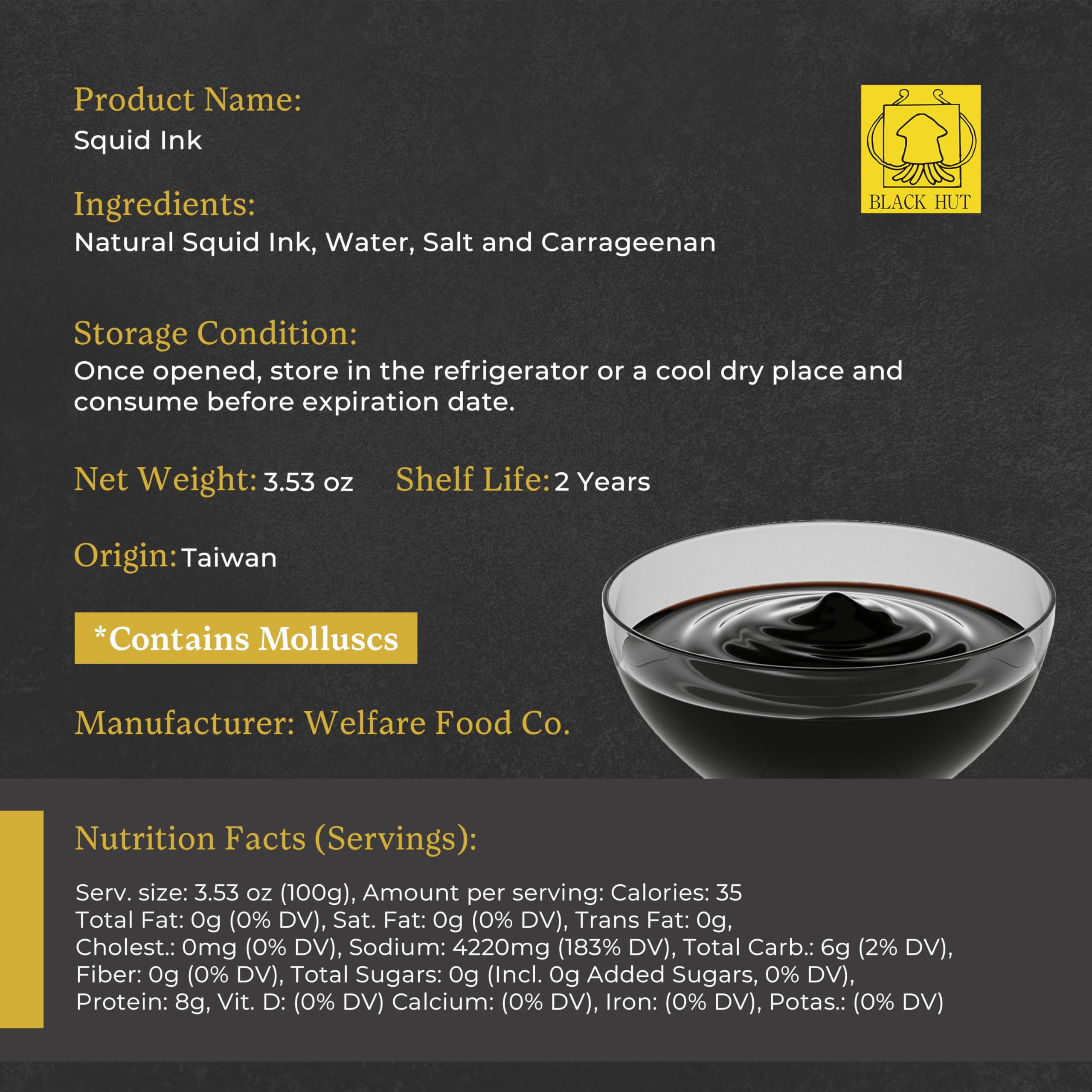 BLACK HUT sachet beside a scale illustrating precise 5g single‑serve portions