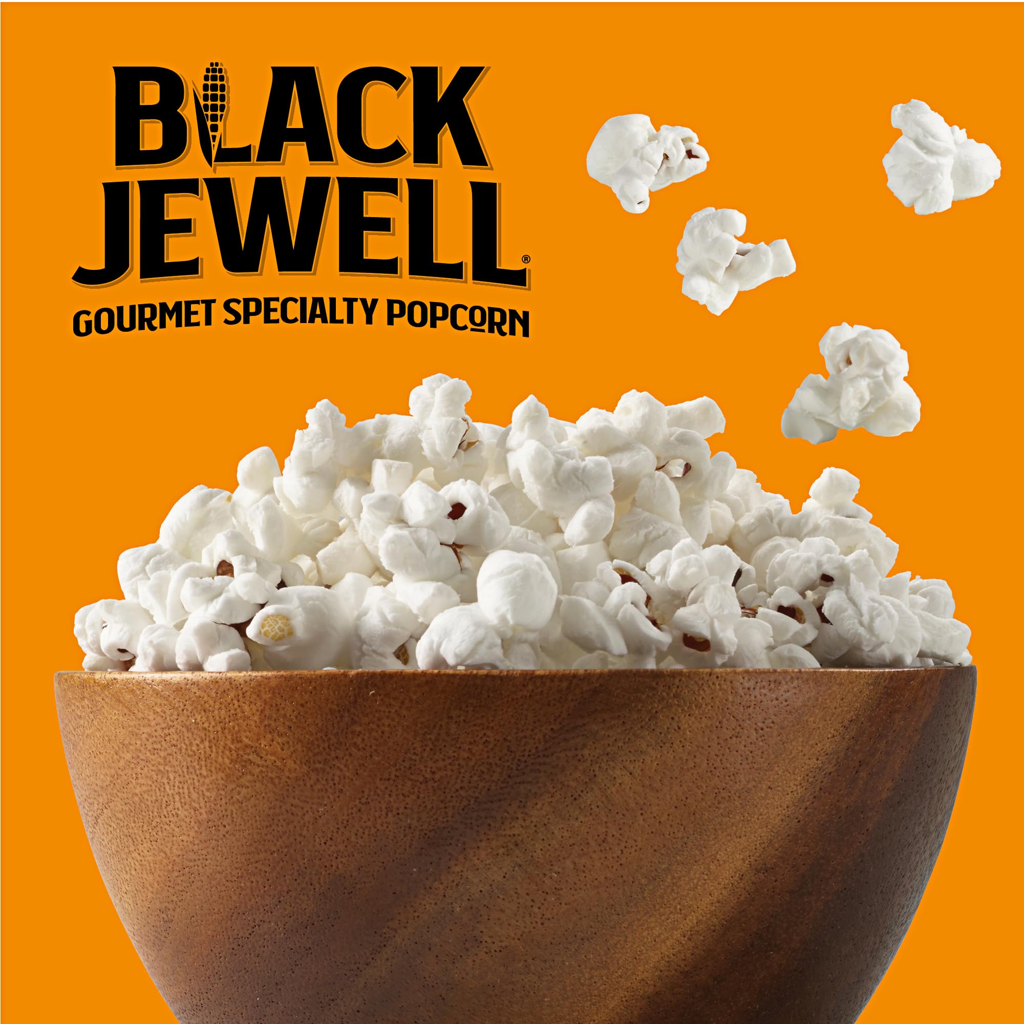Open microwave bag of Black Jewell popcorn ready to eat with convenience