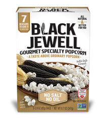 Black Jewell front packaging showing brand and six-pack, highlighting natural snack