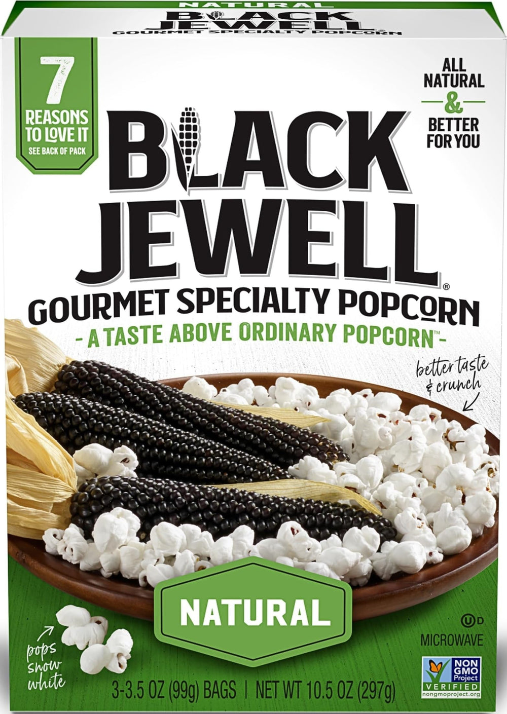 Black Jewell front packaging showing three microwave bags and clear branding for easy selection