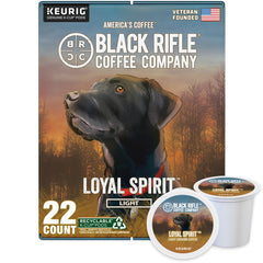 Black Rifle Coffee Company front packaging showing Loyal Spirit K-Cup box and convenience
