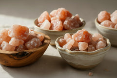 Black Tai Salt Co. front of bag showing 5 lb edible Himalayan salt rocks