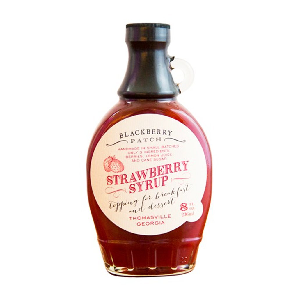 Blackberry Patch front bottle view showing label and 8 oz glass