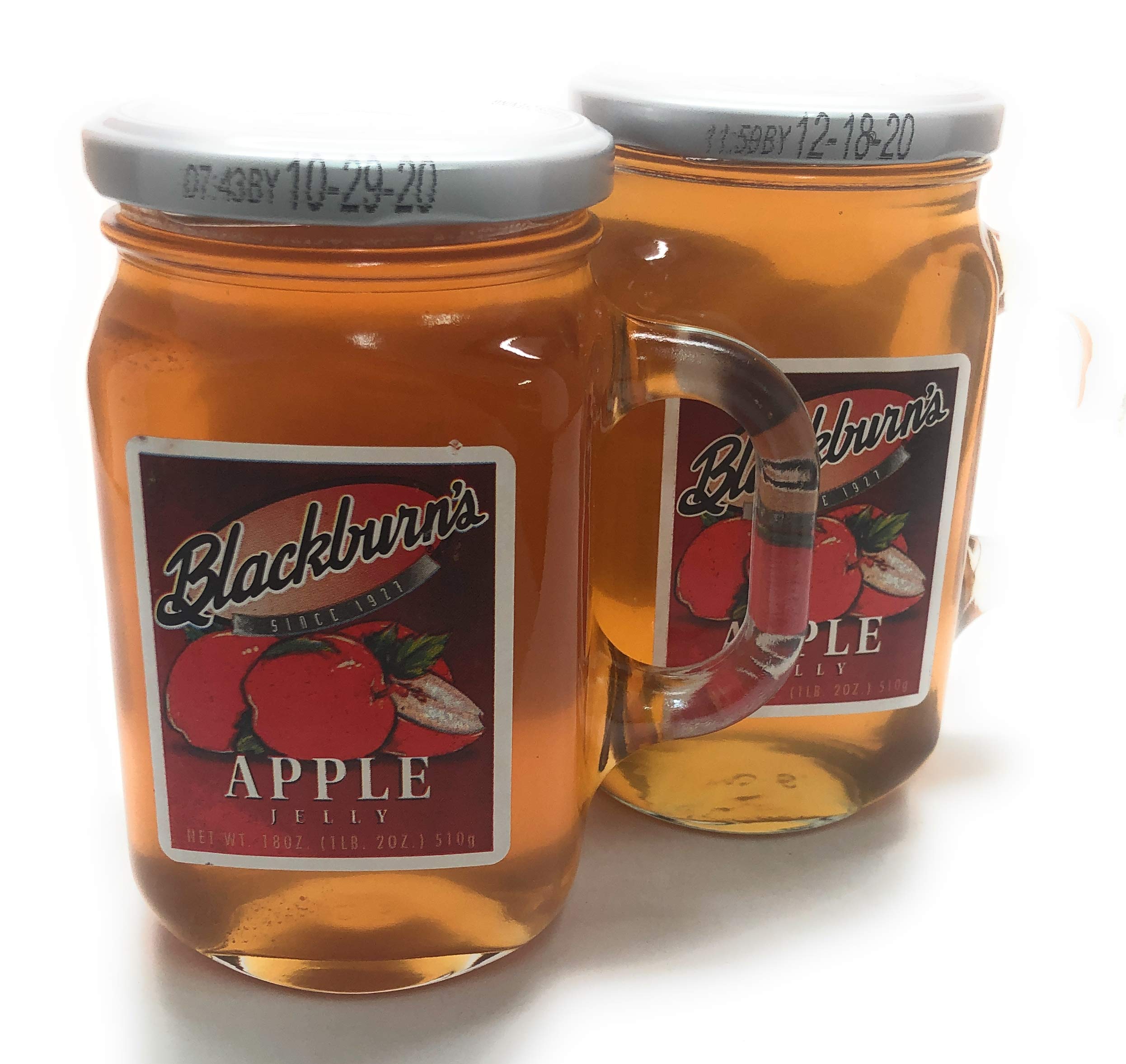 Blackburns apple jelly jar with handle for easy serving and storage