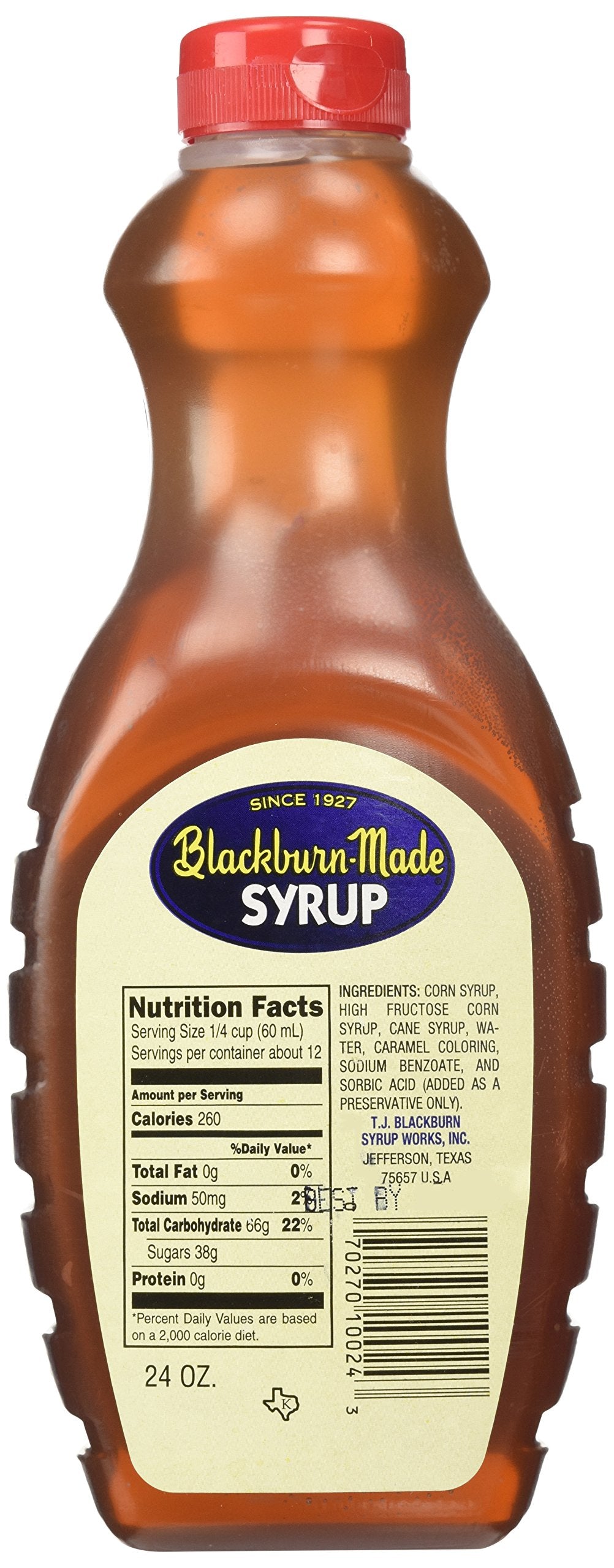 Blackburn's syrup pour closeup highlighting smooth texture and easy serving