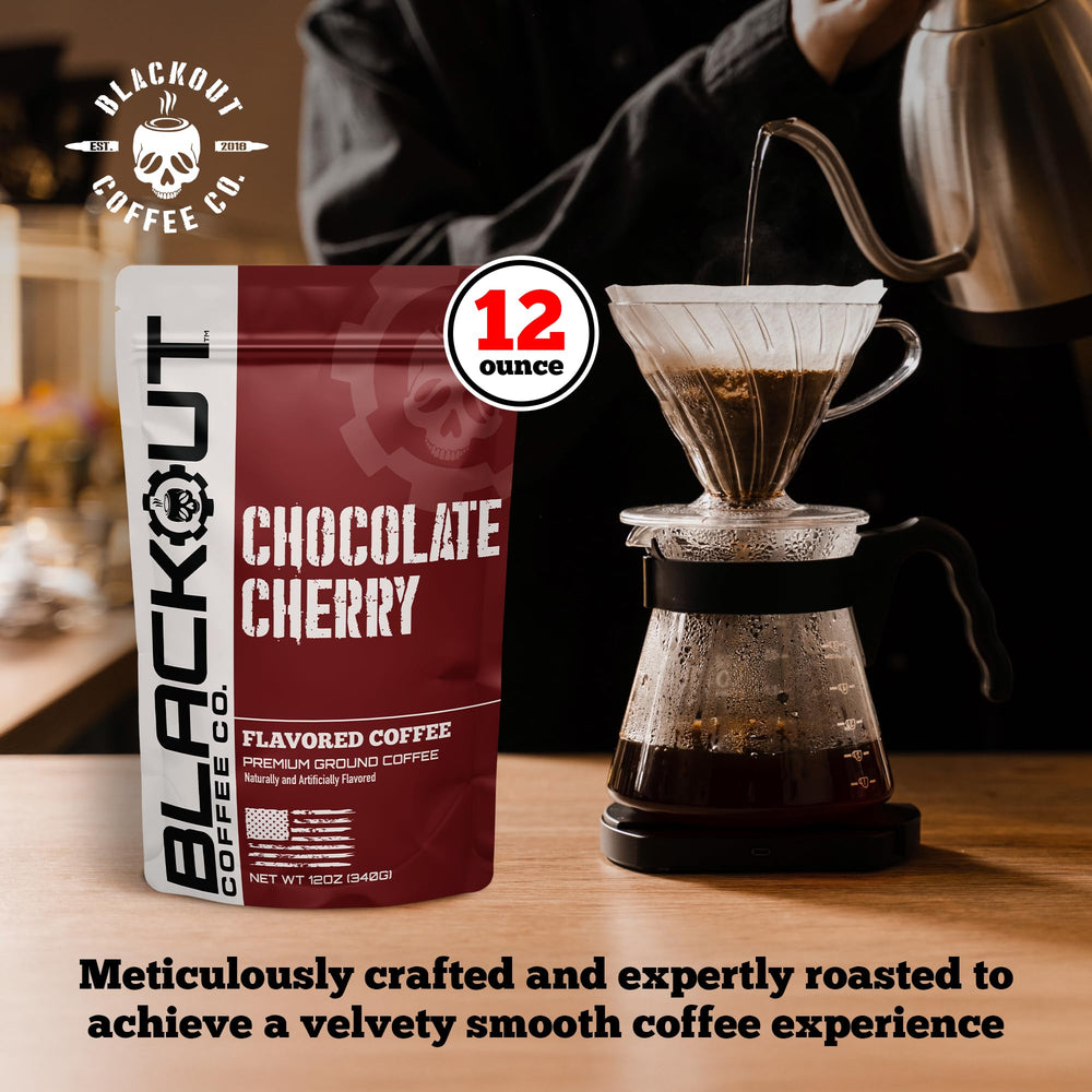 Blackout Coffee brewing in a pour-over showing smooth flavor extraction benefit