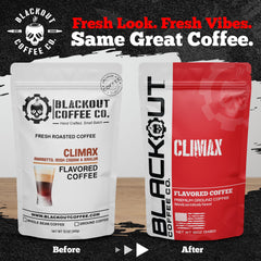 Blackout Coffee Co. Climax back label with roasting and ingredient details