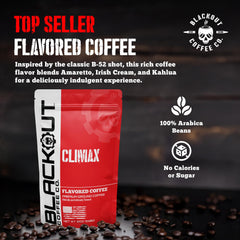 Blackout Coffee Co. pre-ground Climax pouring to show convenient texture
