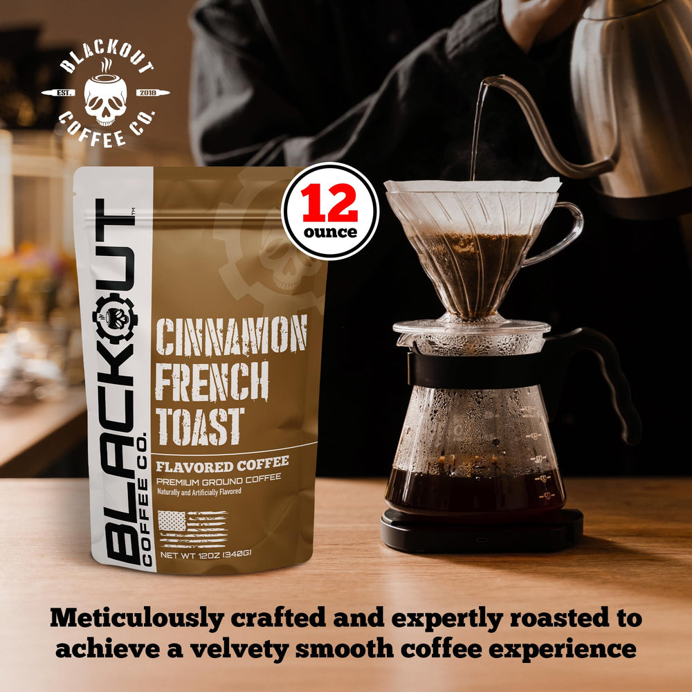 Blackout Coffee Co. pour-over brew in action delivering rich cinnamon-flavored coffee