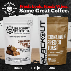 Blackout Coffee Co. label and seal highlighting roast freshness and trusted quality