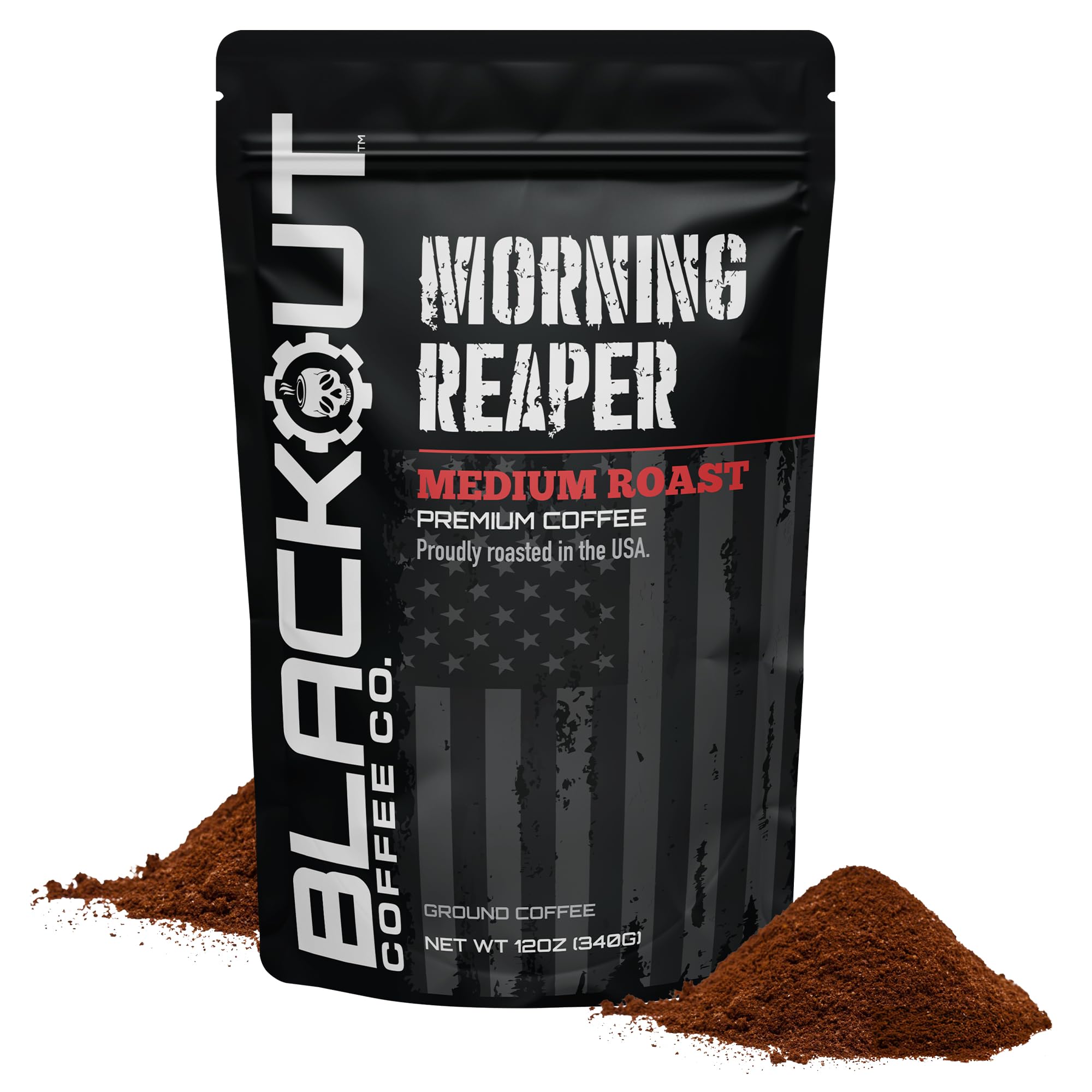 Blackout Coffee Co. Morning Reaper front packaging showing bold branding and bag design