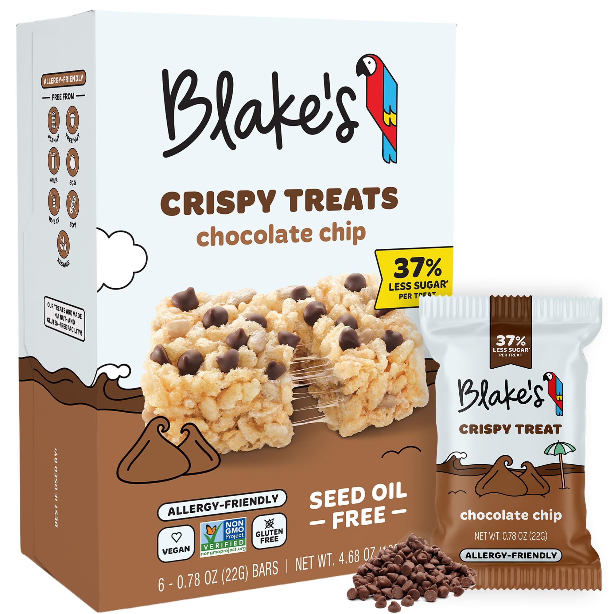 Blake's seed based box front view showing branding and count benefits