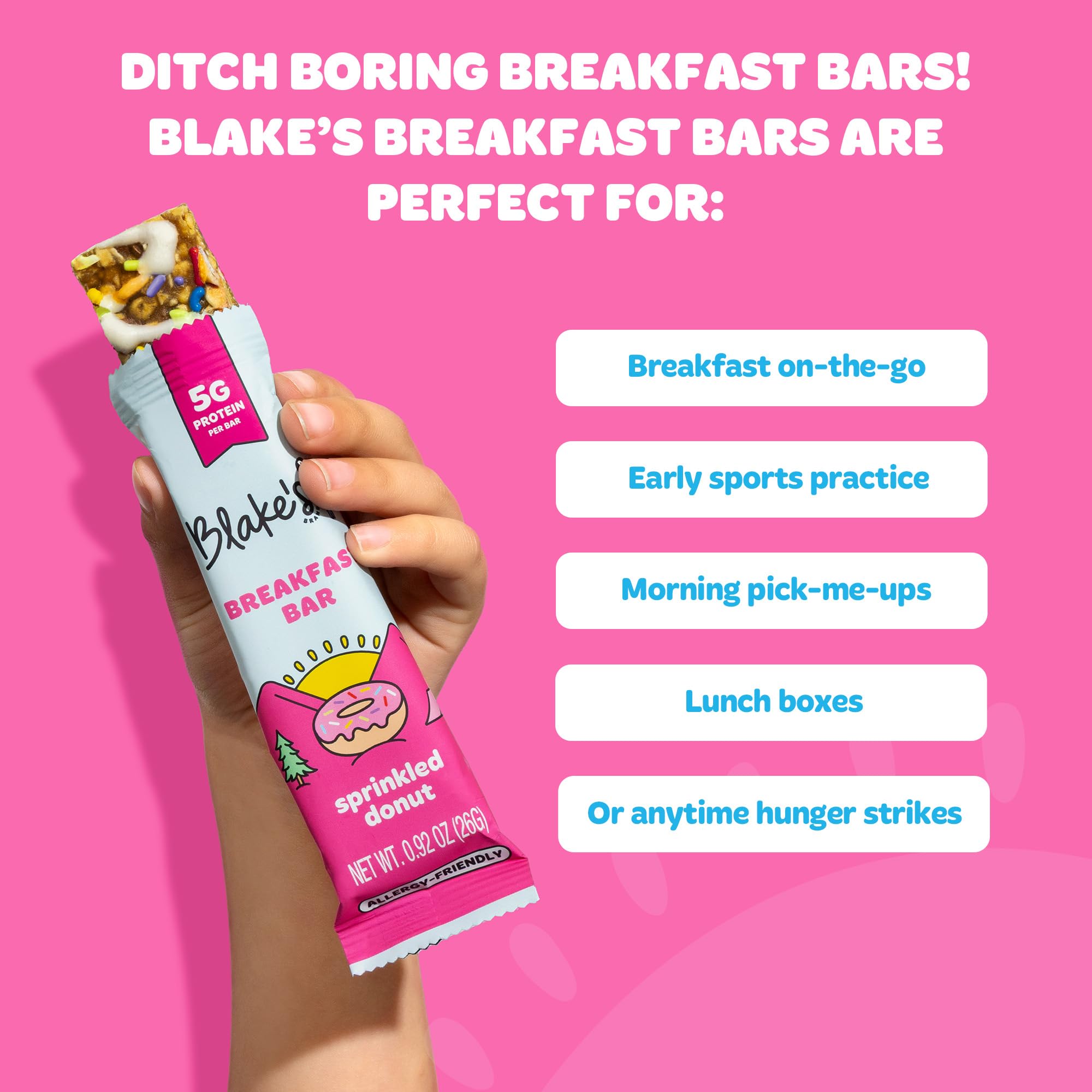 Blake's Seed Based nutrition label highlighting 5g protein 3g sugar