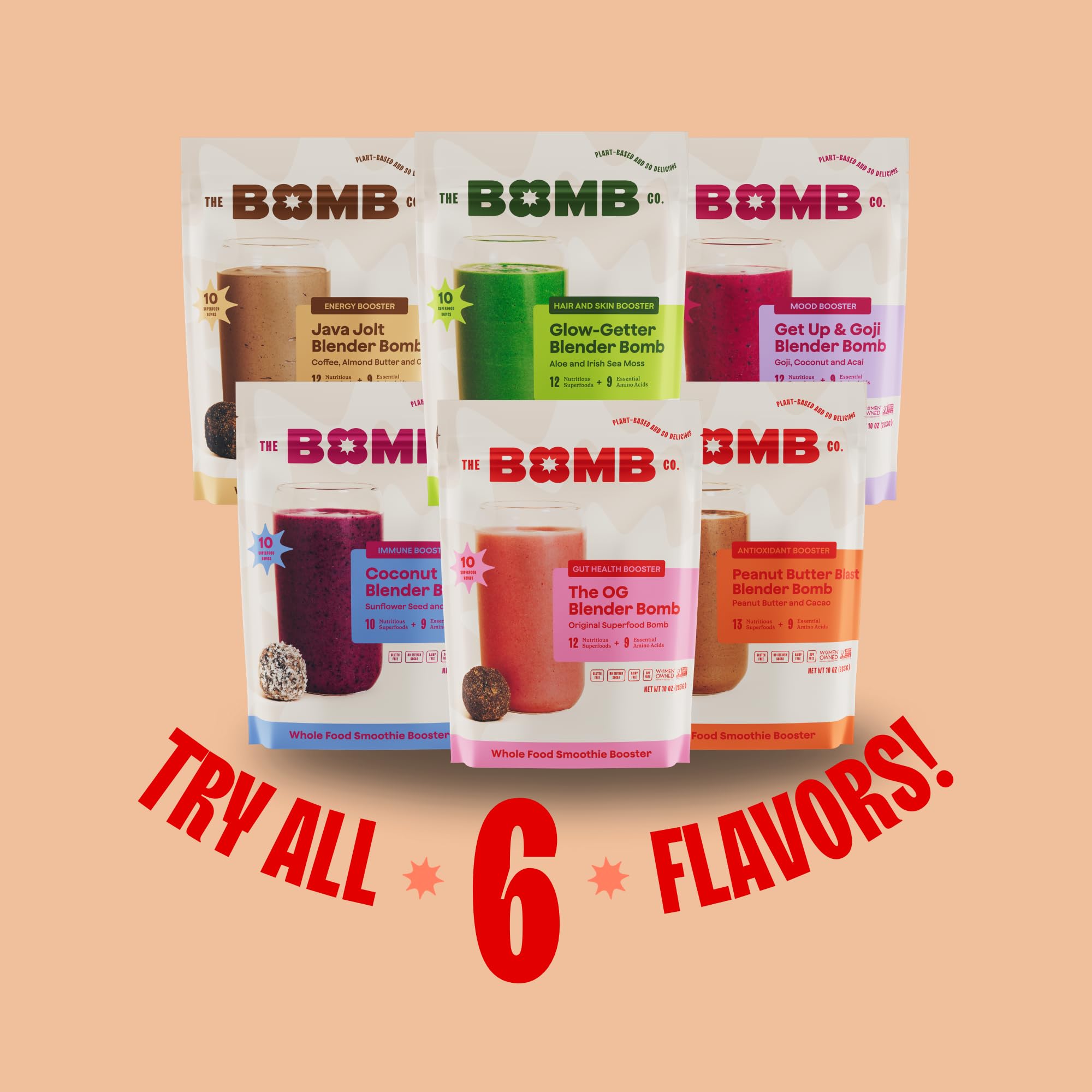 Blender Bombs PB Blast smoothie on kitchen counter showing quick breakfast prep
