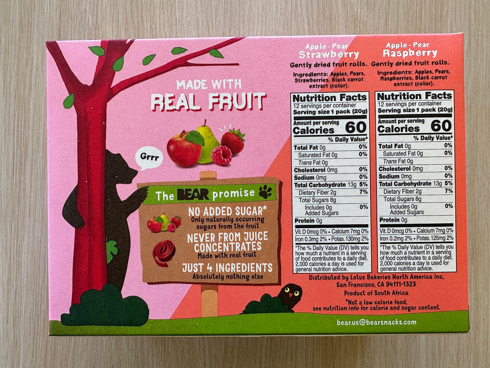 BLholife Bear roll close-up texture revealing whole-fruit fibers