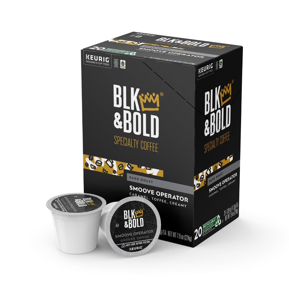 BLK & Bold front box showing Smoove Operator 20-count, highlights convenience