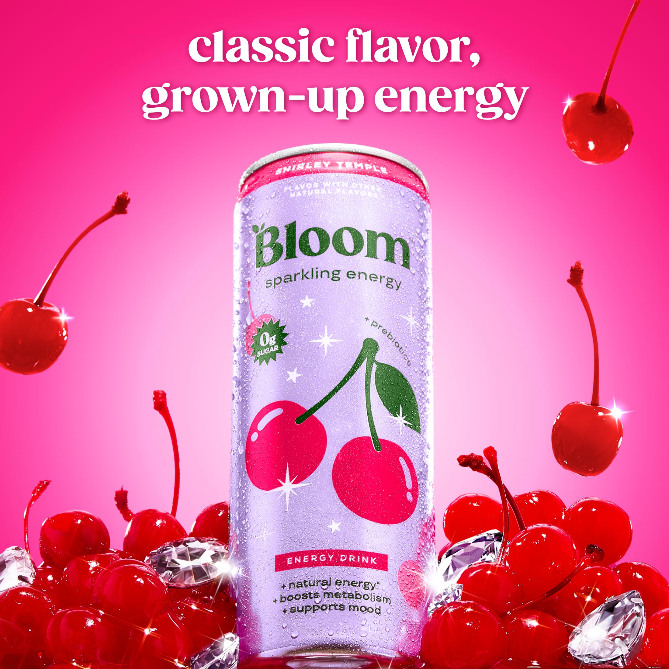 Bloom Nutrition can side label close-up highlighting ingredients and caffeine content