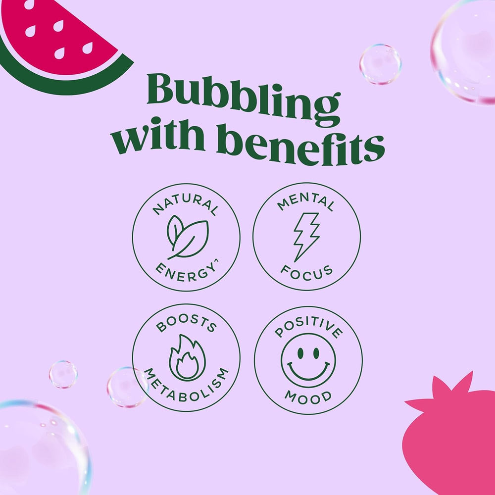 Bloom Nutrition open can with splash illustrating vibrant flavor and energizing refreshment