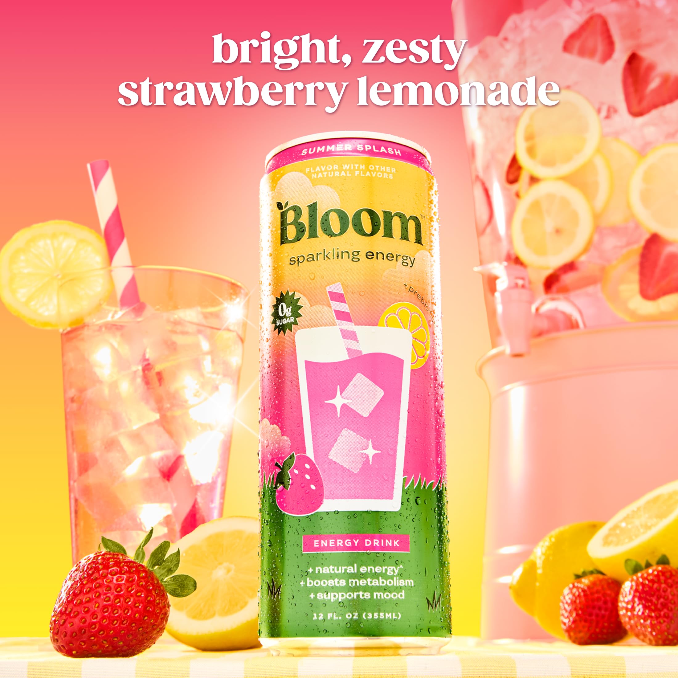 Bloom Nutrition label close-up highlighting ingredients and natural caffeine benefit