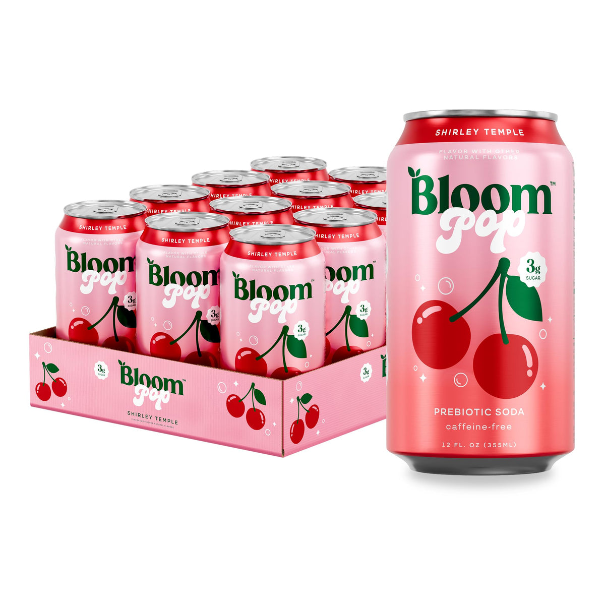 Bloom Nutrition front can showing Shirley Temple label and benefit