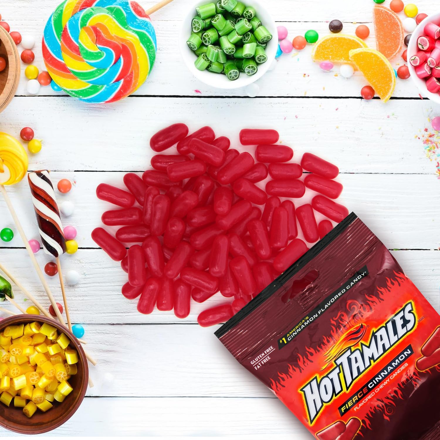 Bloom's Hot Tamales tucked into a purse pocket demonstrating portability and snack-on-the-go benefit