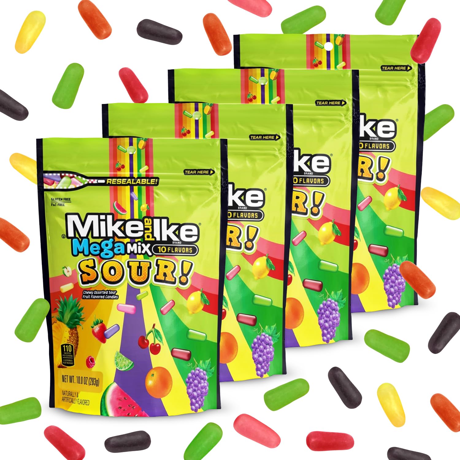 Bloom's Mike and Ike open box showing chewy sour candies ready to serve
