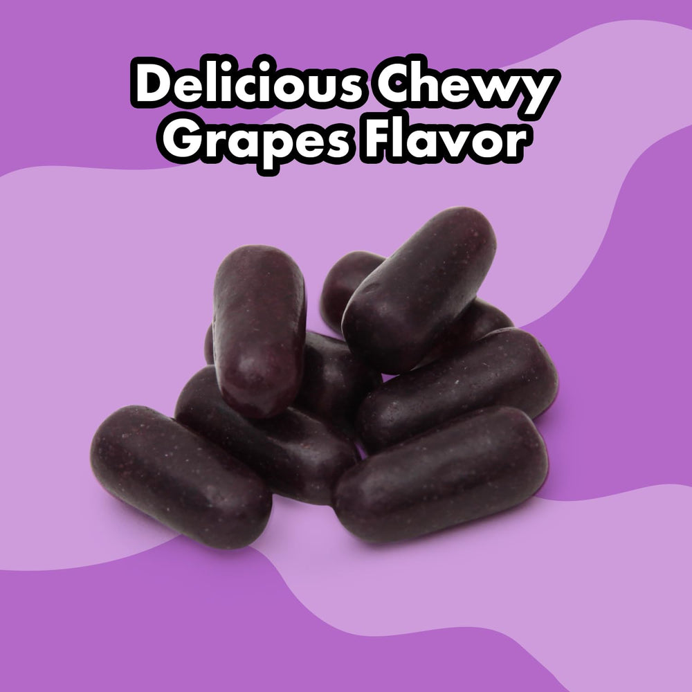 Bloom's close-up of Mike and Ike chewy texture showing colorful fruit pieces
