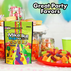 Bloom's Mike and Ike closeup of candy texture and glossy coating for vivid flavor