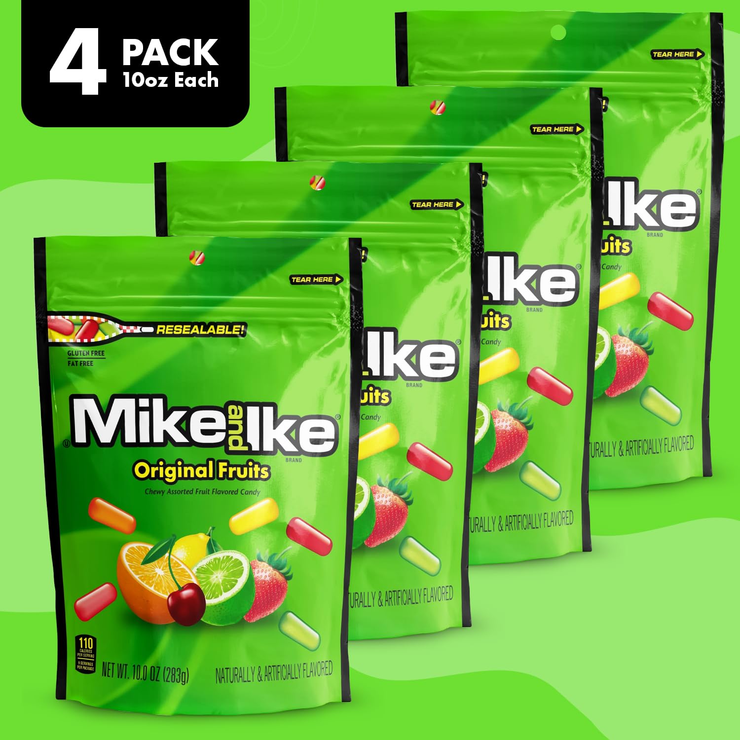 Bloom's Mike and Ike close-up of candy texture showing soft chew and bright colors