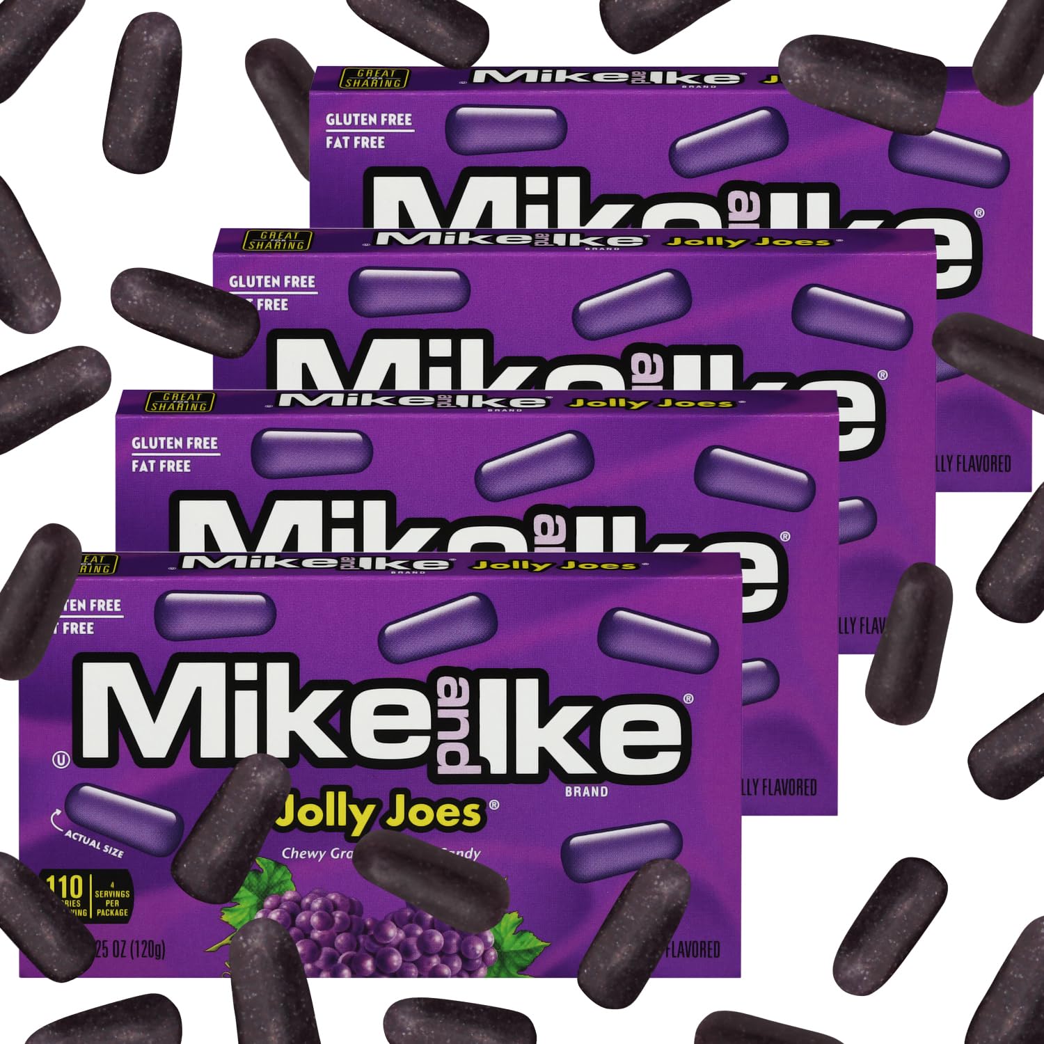 Bloom's front packaging showing four Mike and Ike boxes, perfect for sharing