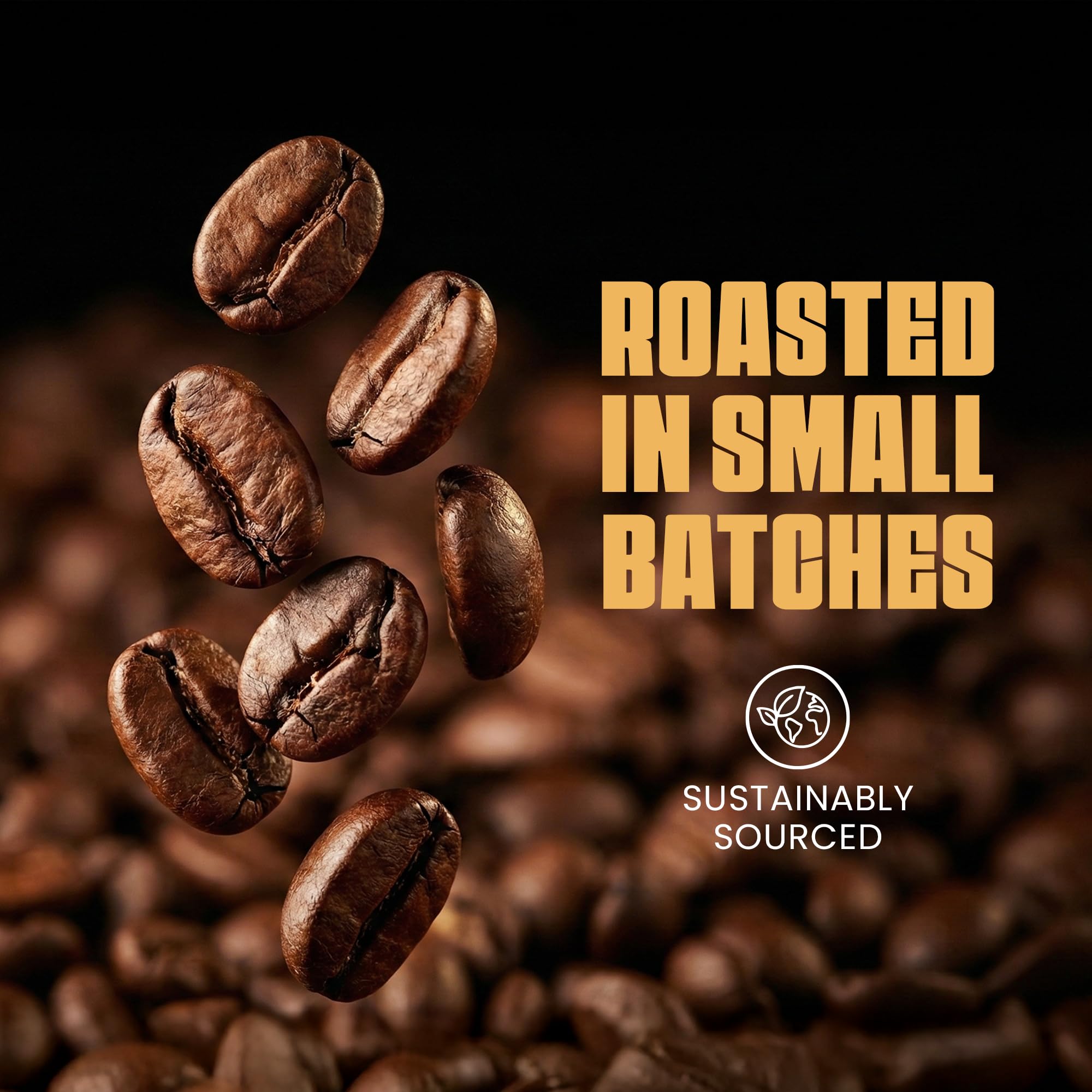 Blu Ore medium-dark roast beans displaying glossy surface and roast consistency benefit