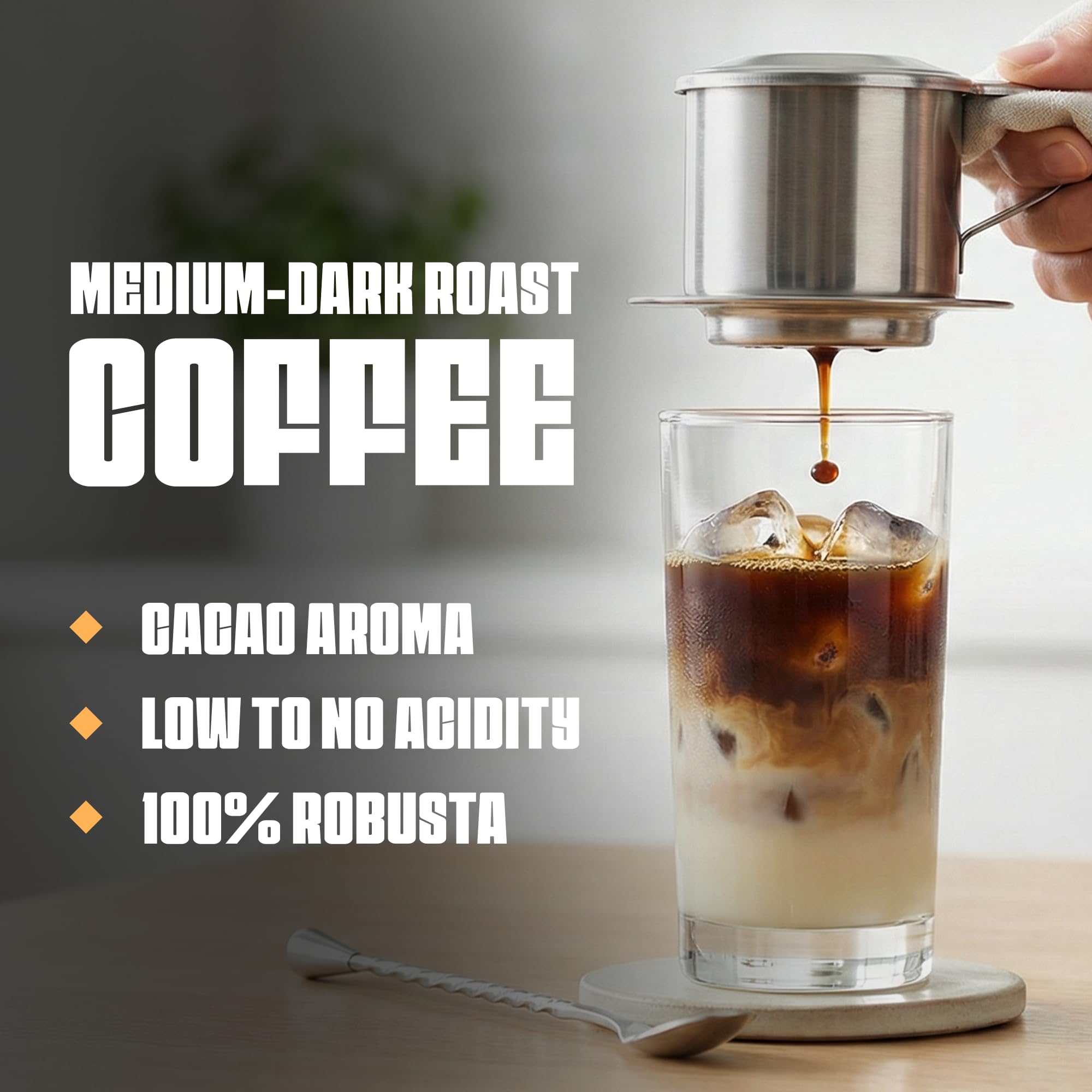 Blu Ore French press brewing setup emphasizing full-bodied flavor benefit