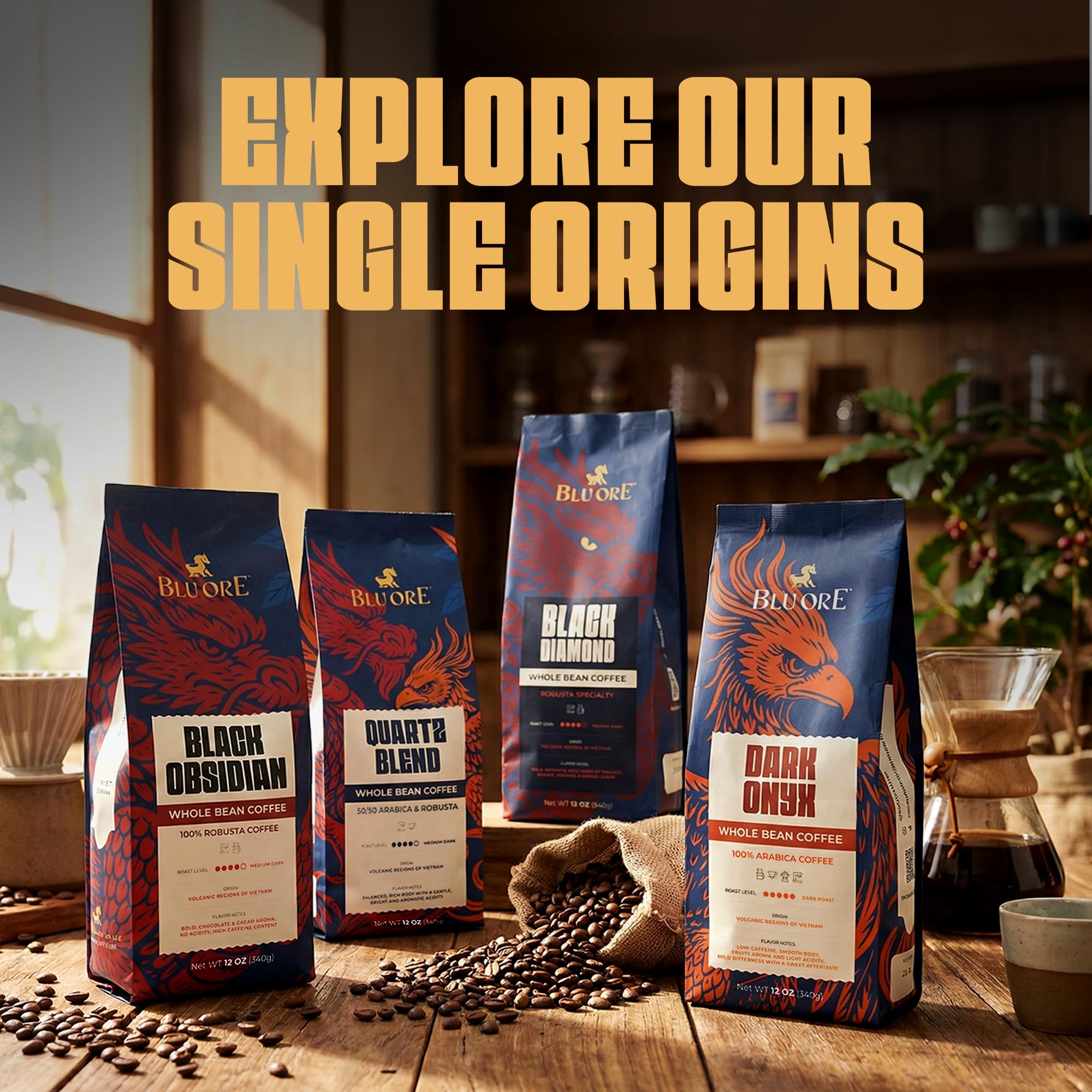 Blu Ore morning lifestyle cup on table conveying energizing ritual benefit