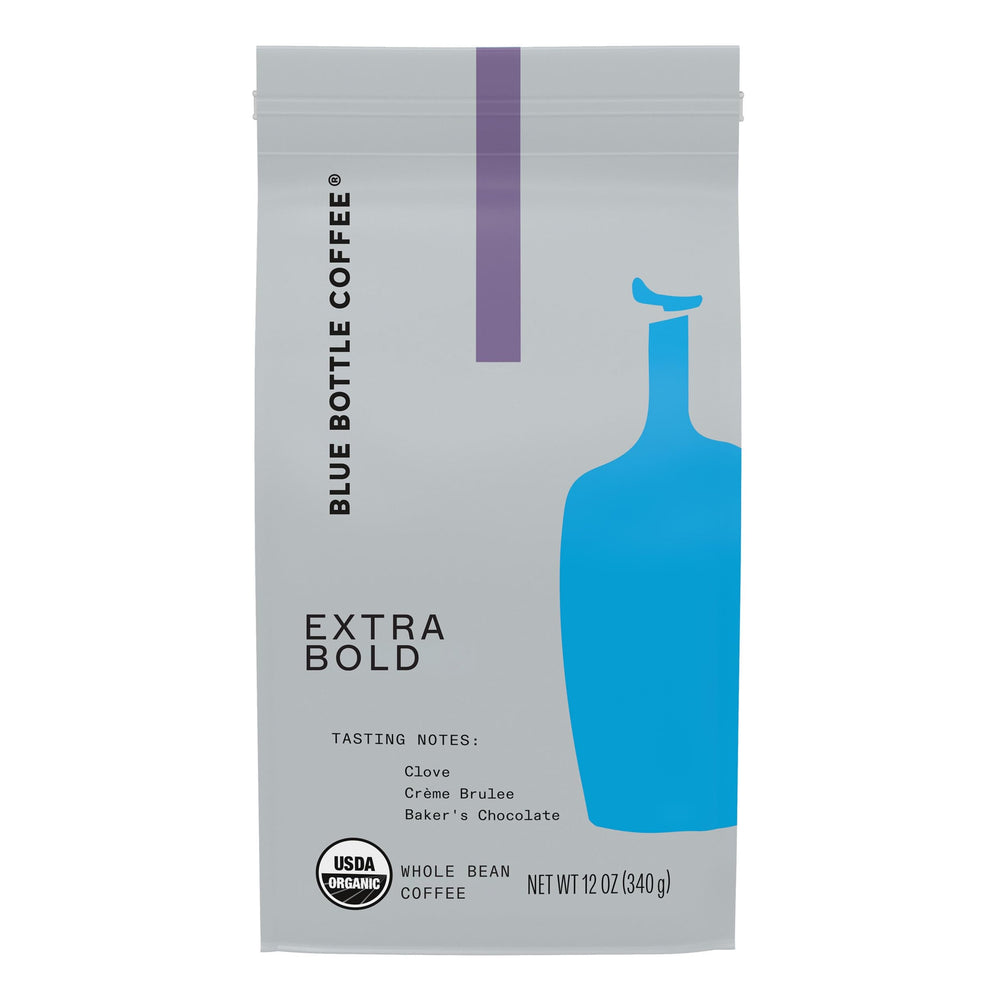 Blue Bottle Coffee front packaging showing 12 oz bag and branding for shelf appeal