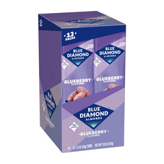Blue Diamond bag beside common items to show 1.5 oz size and easy portion control benefit