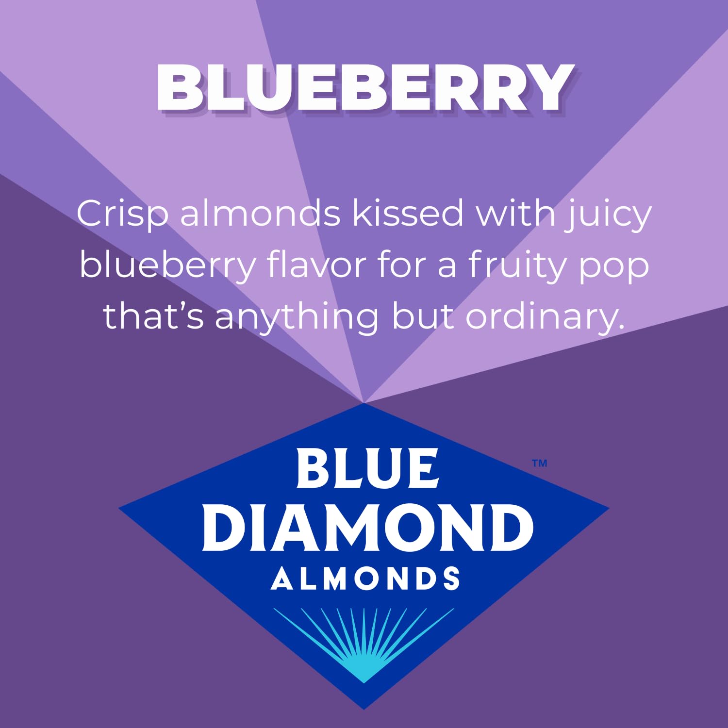 Blue Diamond close-up of blueberry-flavored coating highlighting crunchy glaze and tasty appeal