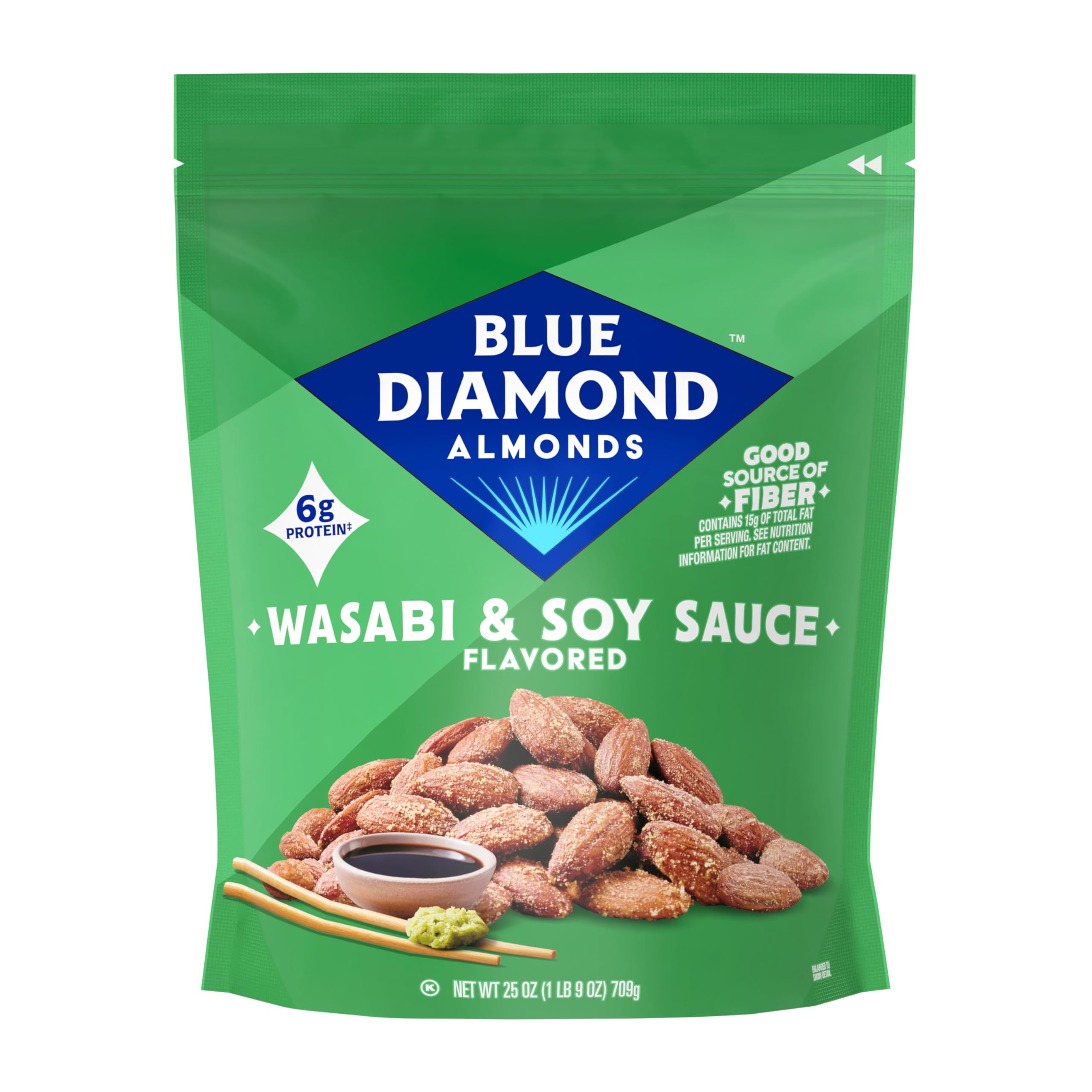 Blue Diamond front packaging showing 25 oz bag and bold flavor benefit