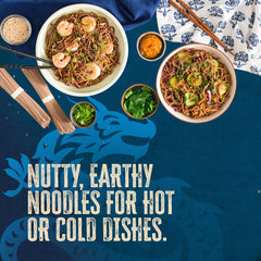 Blue Dragon cooked noodles in bowl with broth showcasing quick meal preparation