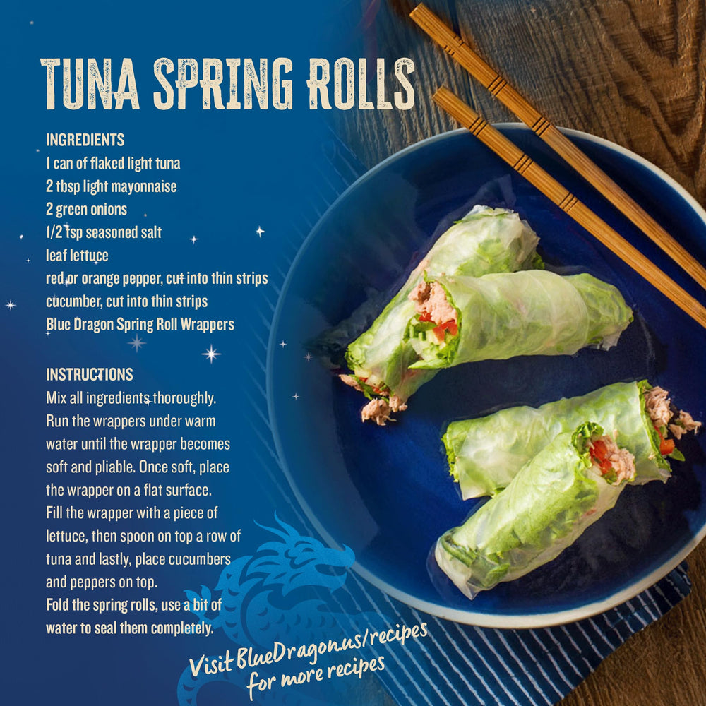 Blue Dragon filled fresh spring rolls displaying vibrant fillings