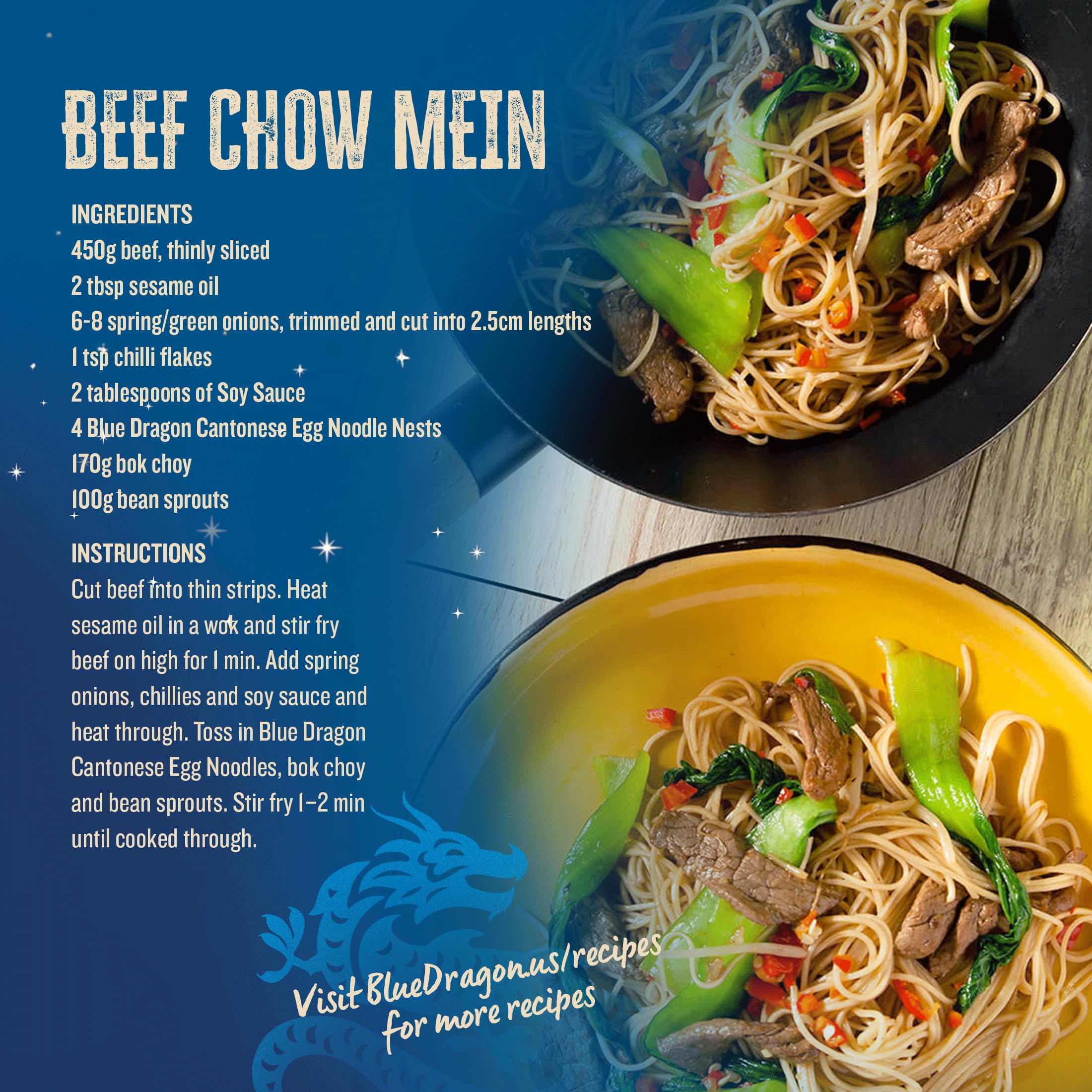Blue Dragon noodles in vegetable stir-fry showing sauce absorption benefit