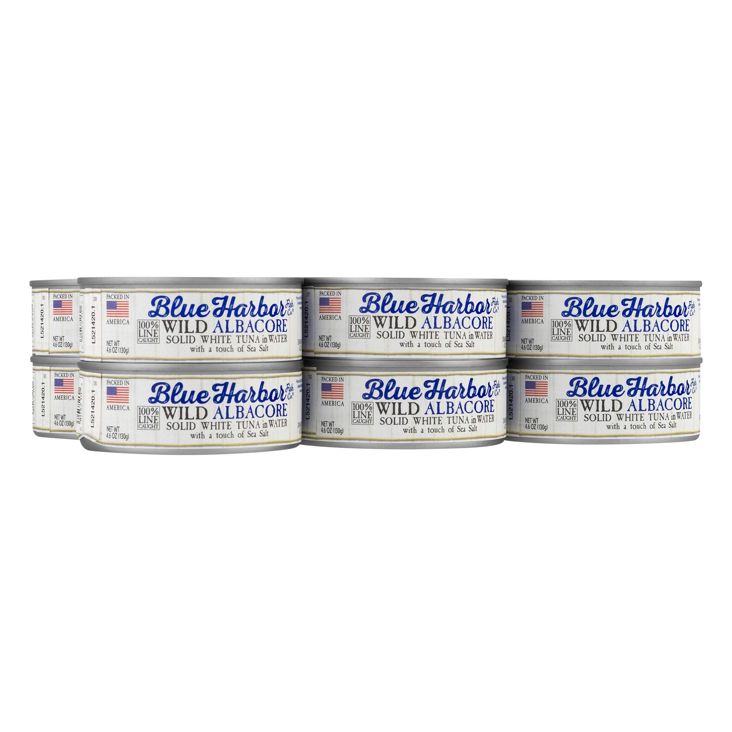 Blue Harbor Fish Co. twelve-can pack stored in pantry, bulk value and convenience