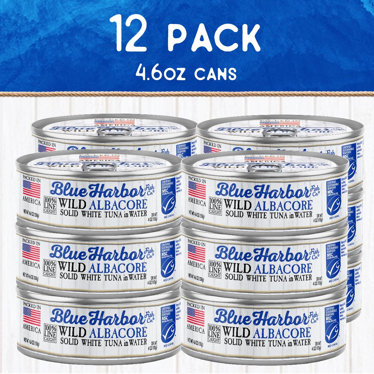 Blue Harbor Fish Co. drained tuna on plate ready to eat, convenient protein boost