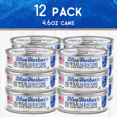 Blue Harbor Fish Co. drained tuna on plate ready to eat, convenient protein boost