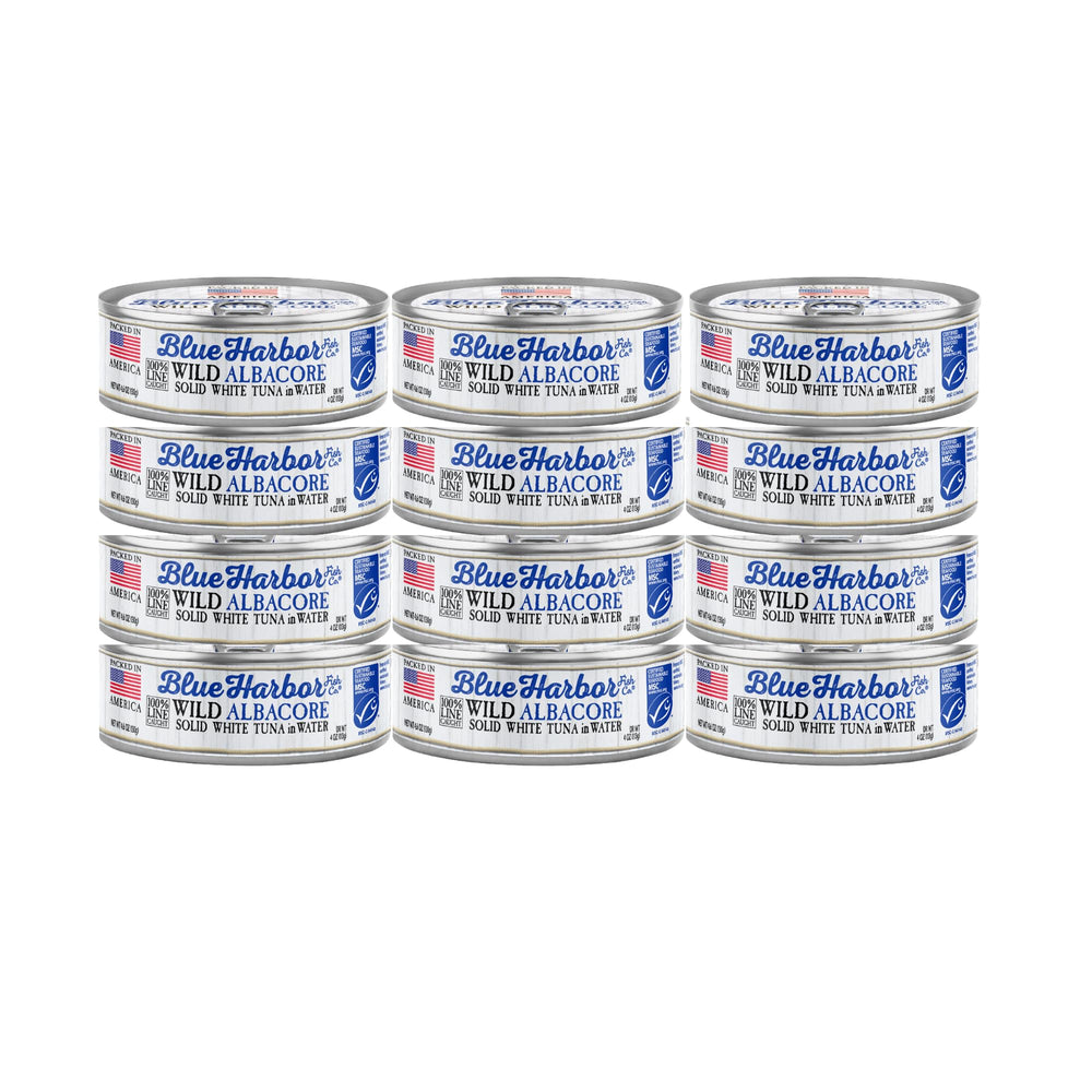 Blue Harbor Fish Co. front can showing label and size, clear product benefit