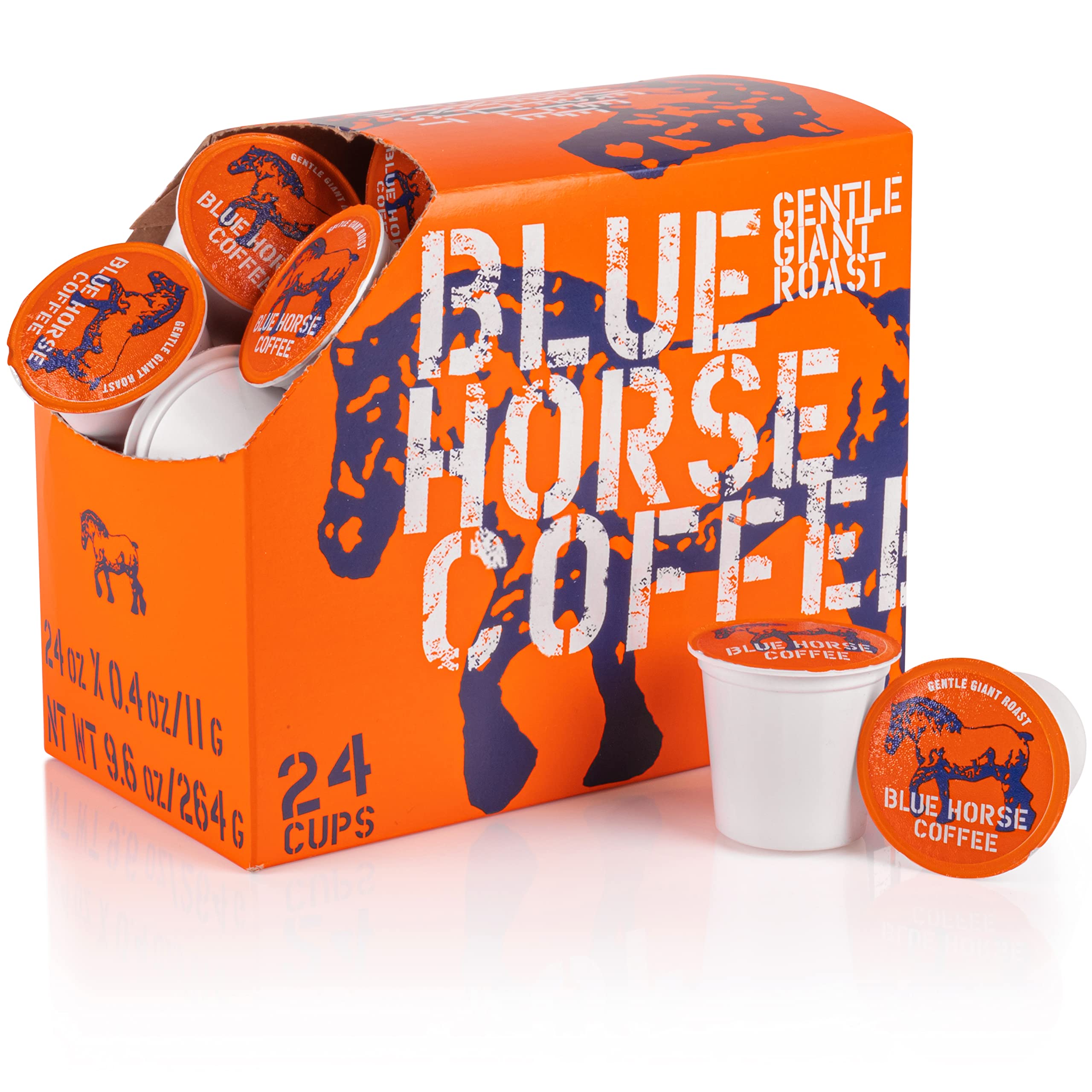 Blue Horse gentle giant front packaging showing brand and roast benefits