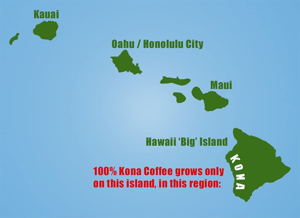 Blue Horse Kona label close-up showing roast profile and origin information