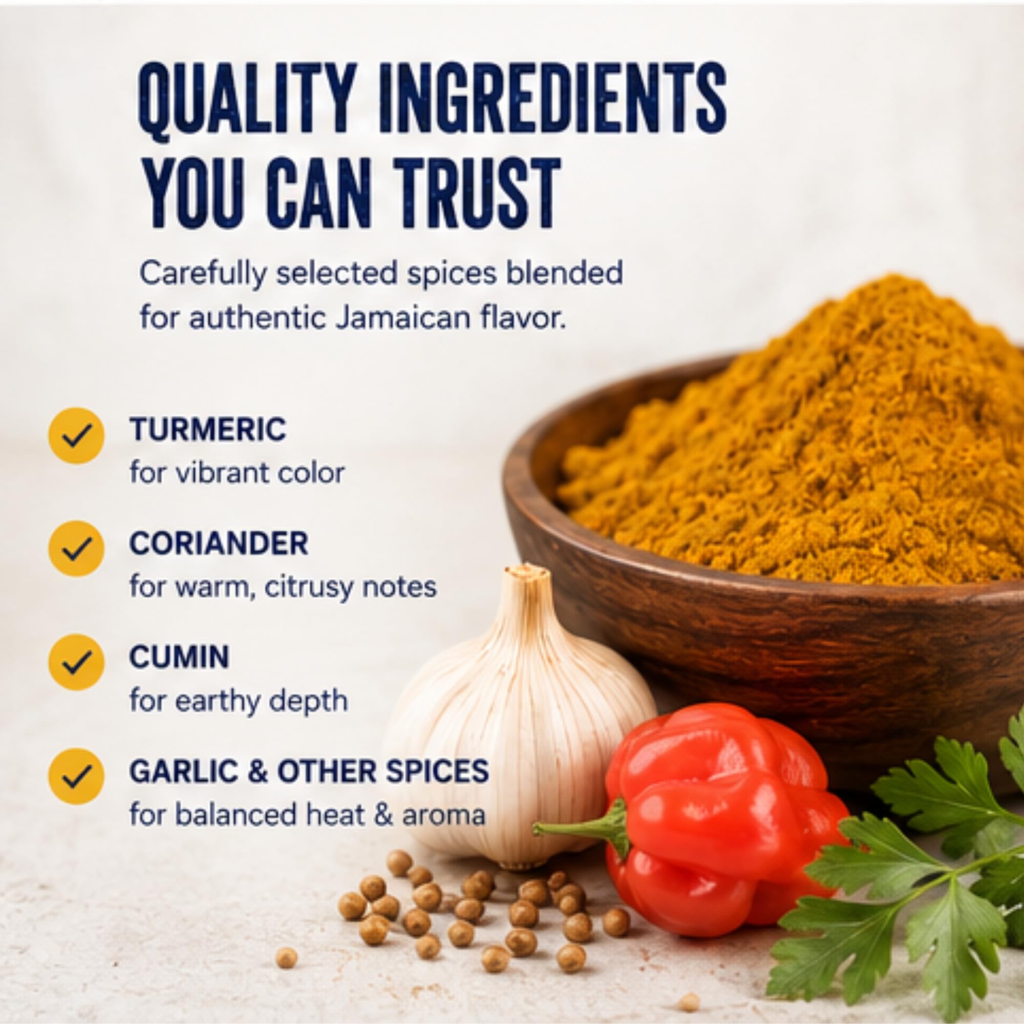 Blue Mountain Country curry-seasoned rice side dish with appetizing golden hue