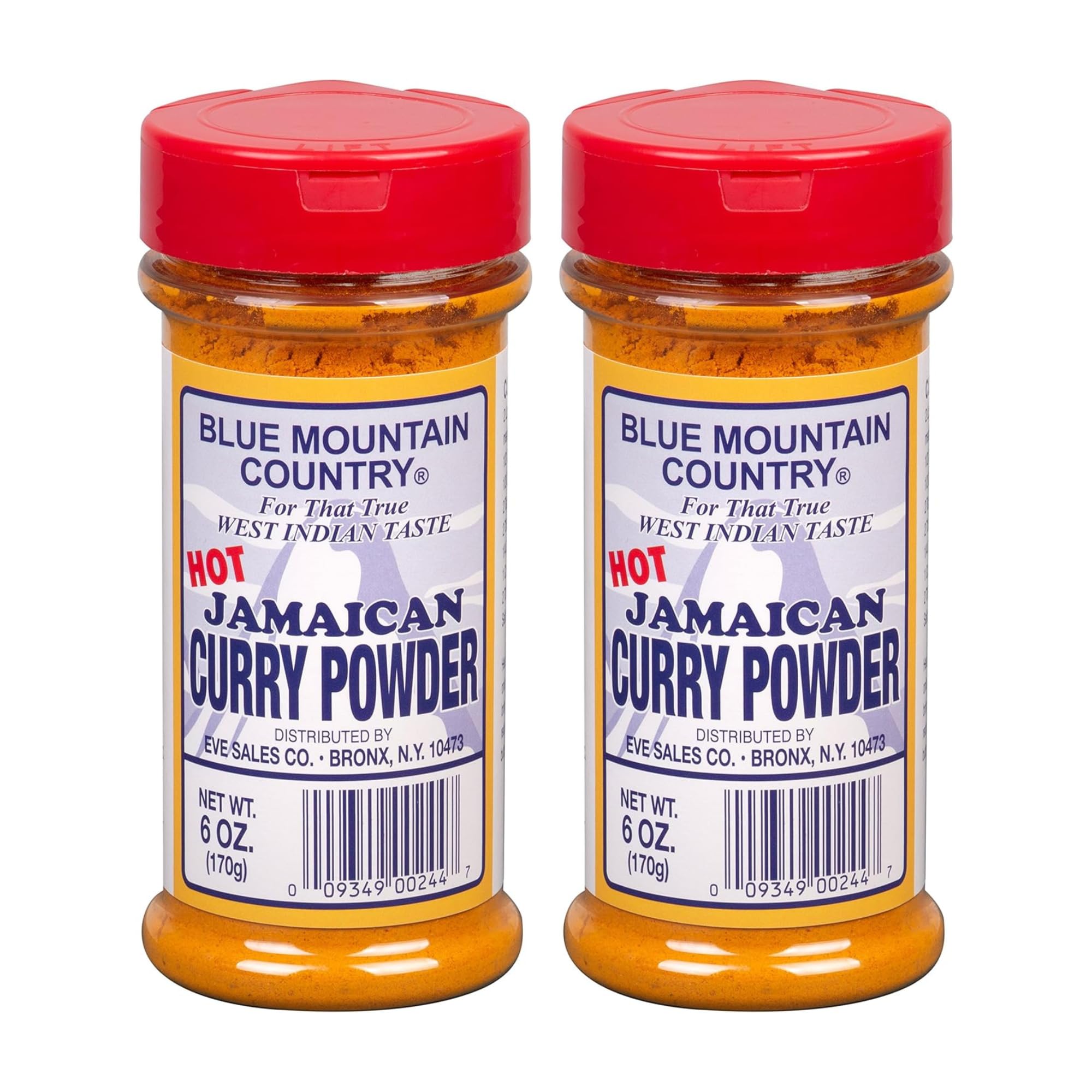 Blue Mountain Country front packaging showing bold curry flavor and island appeal