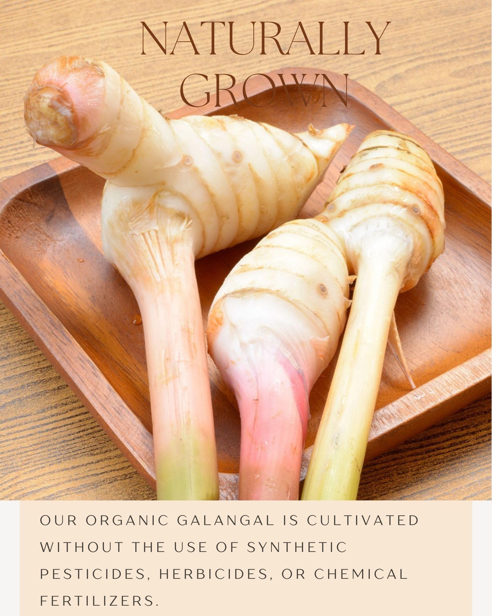 Blue Orchid Organic galangal powder sprinkled into coconut soup adding aroma