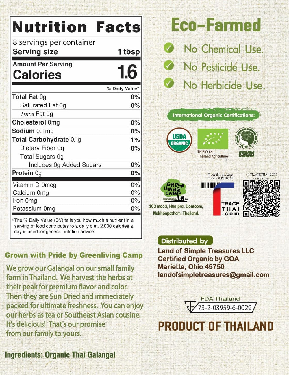 Blue Orchid Organic galangal powder close-up texture showing fine grind